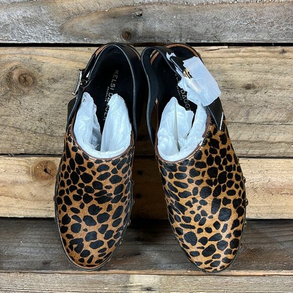 Kelsi Dagger Leopard Print Mules with Studded Accents - Picture 5 of 8